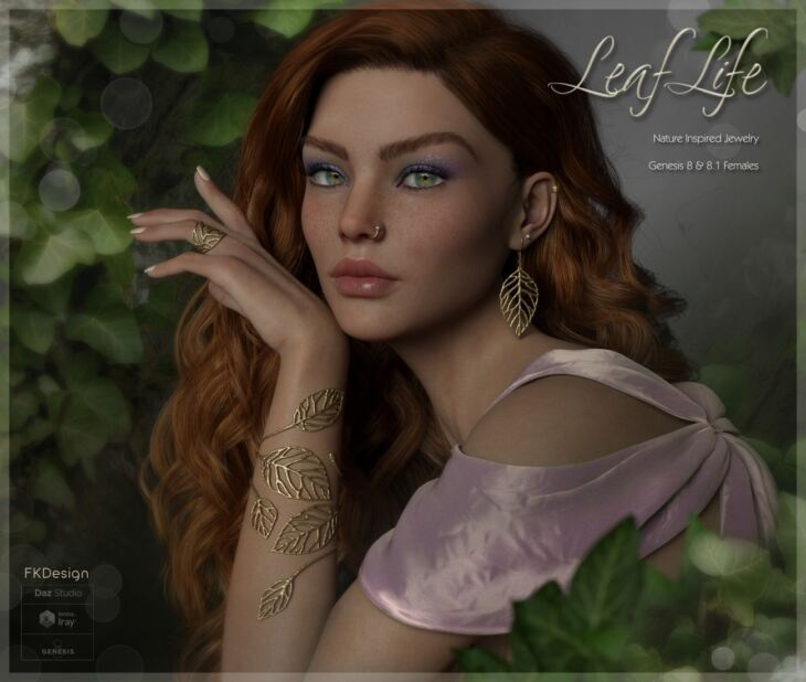 Leaf Life Jewelry for Genesis 8 and 8.1 Females_DAZ3D下载站