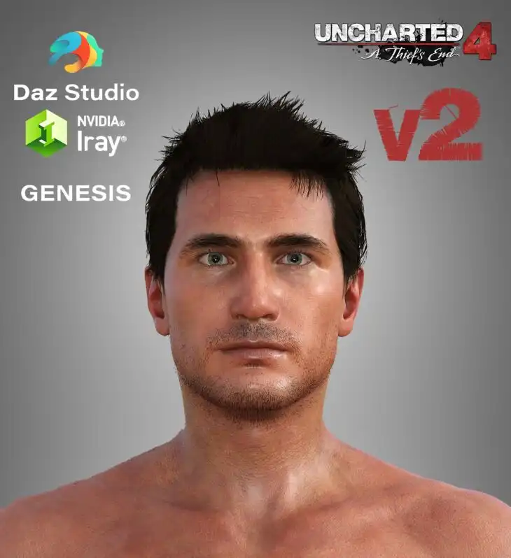 Nathan Drake V2 for Daz G8M_DAZ3DDL
