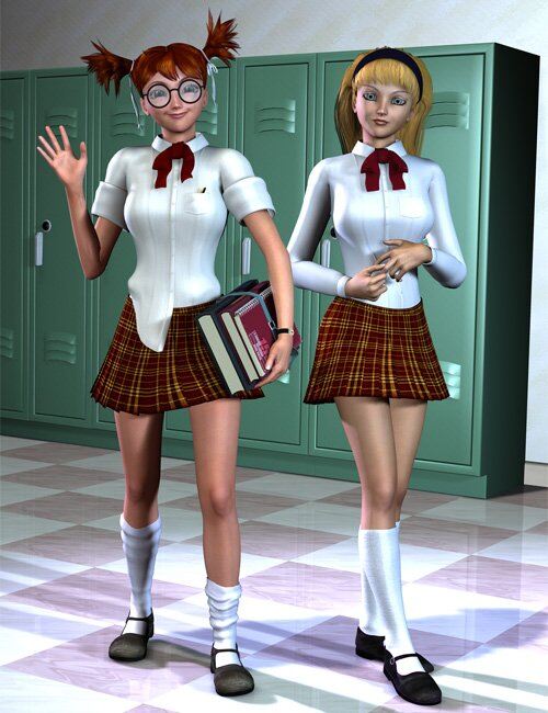 Nerd and Preppie, Schoolgirls for A4V4_DAZ3D下载站
