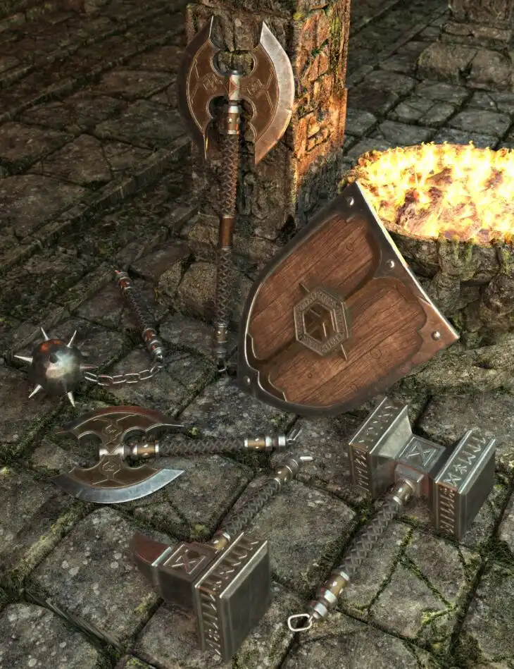 Paladin and Paragon HD Weapons for Genesis 8 and 8.1 Male_DAZ3DDL