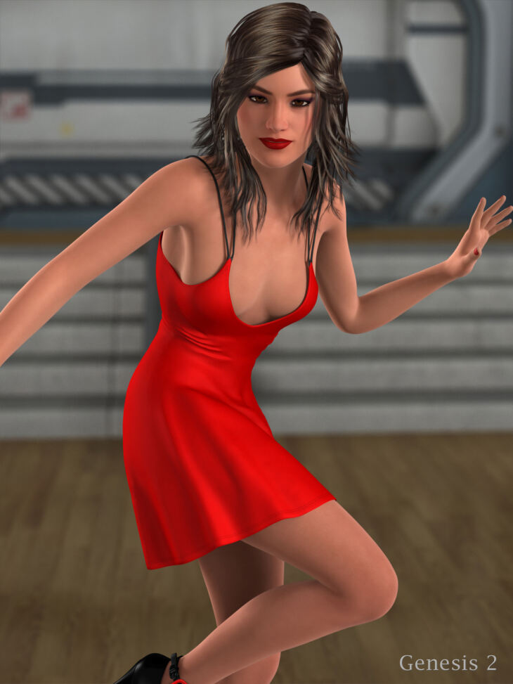 Skater Dress for Genesis 2 Female(s)_DAZ3D下载站