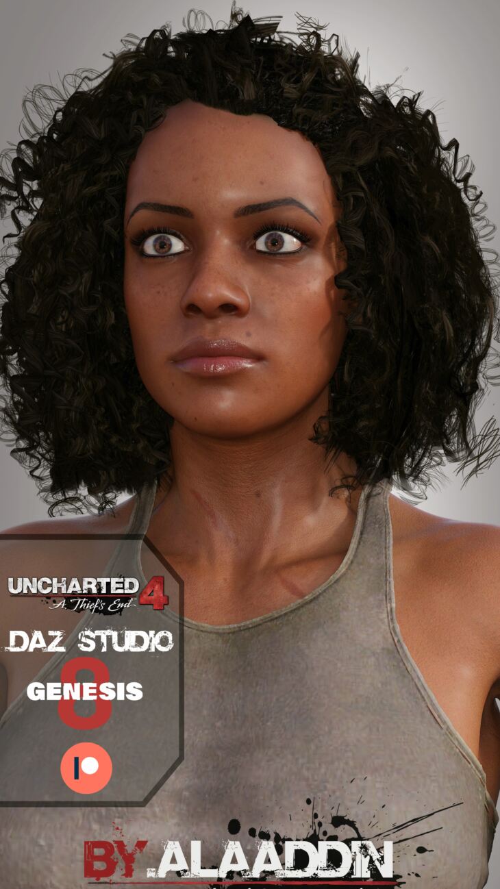 Uncharted 4 Nadine Ross for Daz G8F_DAZ3D下载站