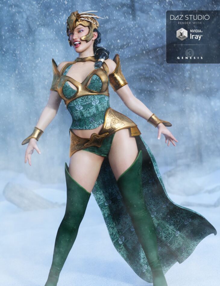 Valkyrie Outfit for Genesis 3 Female(s) & Textures_DAZ3D下载站