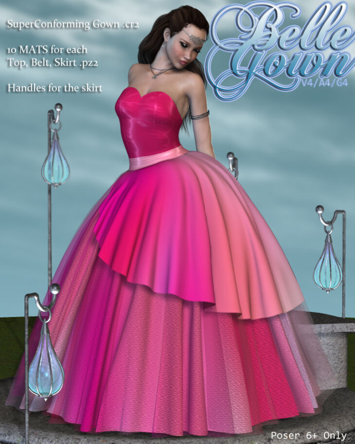 Belle Gown V4-A4-G4_DAZ3D下载站