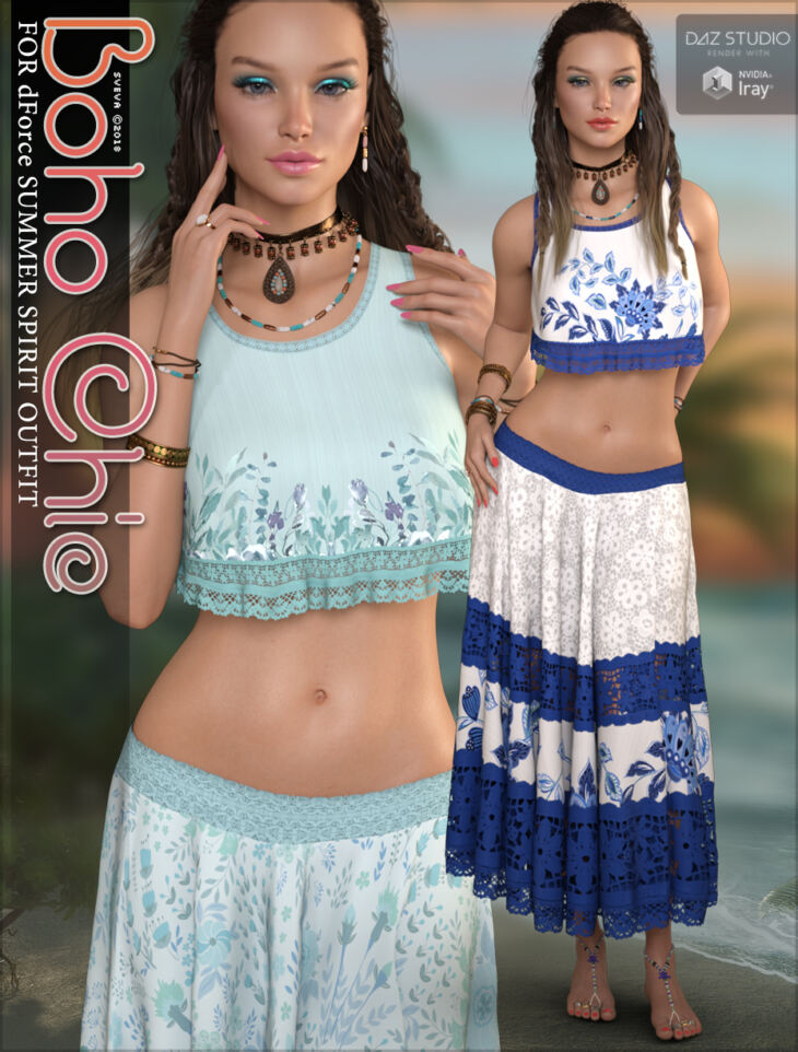 Boho Chic for dForce Summer Spirit Outfit G8F_DAZ3D下载站