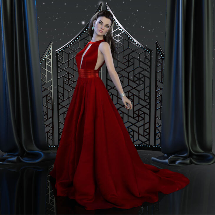 dForce Charice Gown for Genesis 8 Females_DAZ3D下载站