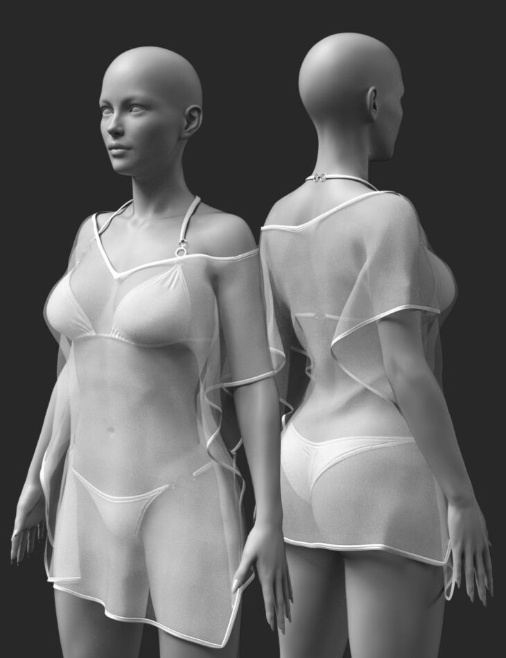 dForce X Fashion Rings Bikini Outfit for Genesis 8 and 8.1 Females_DAZ3D下载站