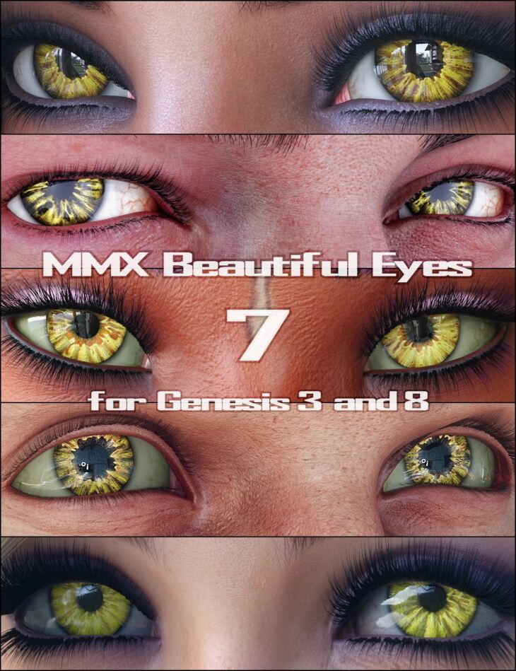 MMX Beautiful Eyes 7 for Genesis 3, 8, and 8.1_DAZ3D下载站