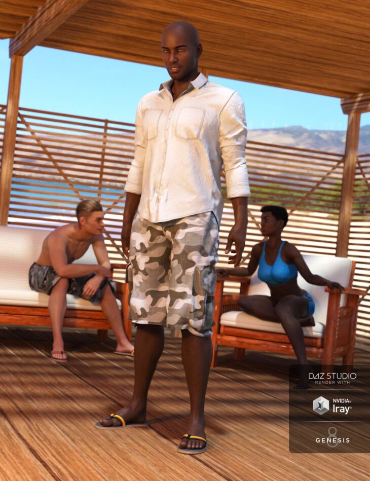 Boardwalk Casual Outfit for Genesis 8 Male(s)_DAZ3D下载站