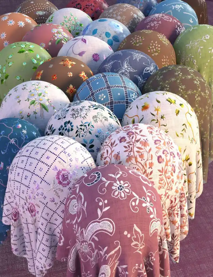 Embroidered Fabric Shader Presets: Linen and Cotton_DAZ3D下载站