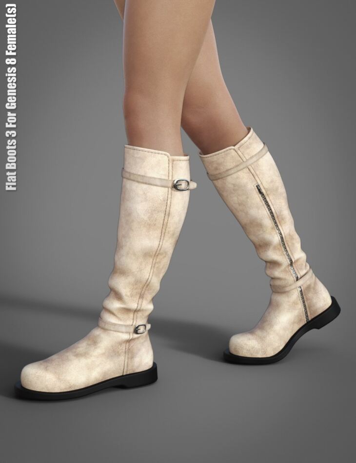 Flat Boots 3 for Genesis 8 Female(s)_DAZ3D下载站