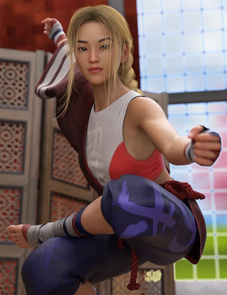 KungFu Fury Bundle for Genesis 8 and 8.1 Females_DAZ3D下载站