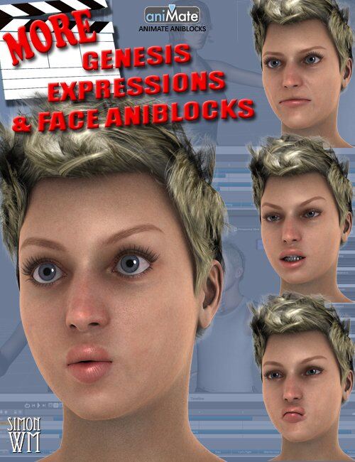 MORE Genesis Expressions and Face aniBlocks_DAZ3DDL