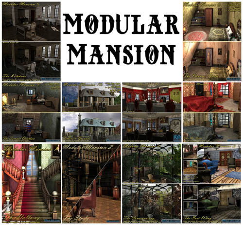 Modular Mansion Bundle_DAZ3D下载站