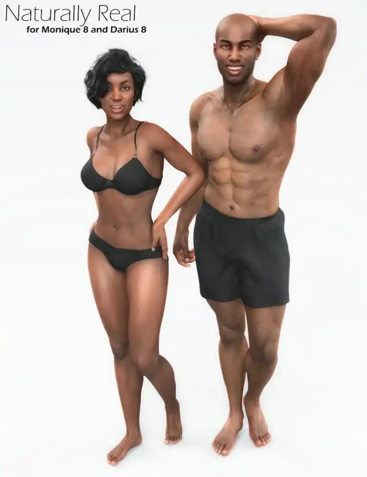 Naturally Real Material Options for Monique 8 and Darius 8_DAZ3D下载站