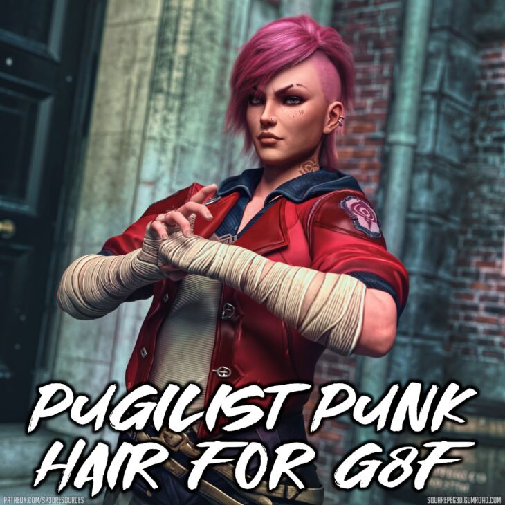 SP3D – Pugilist Punk Hair G8F_DAZ3DDL