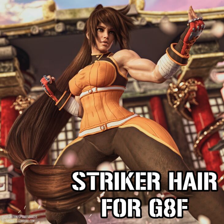 SP3D – Striker Hair for G8F_DAZ3DDL