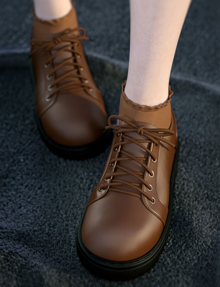 SU Round Toe Shoes for Genesis 8 and 8.1 Females_DAZ3D下载站