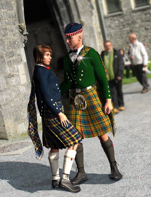 Scottish Kilts – Prince Charlie Outfit Textures_DAZ3D下载站