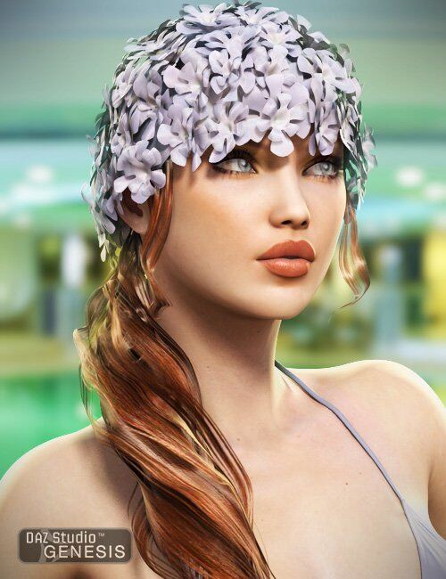 Swim Cap Hair for Genesis & V4 Plus Colors_DAZ3D下载站
