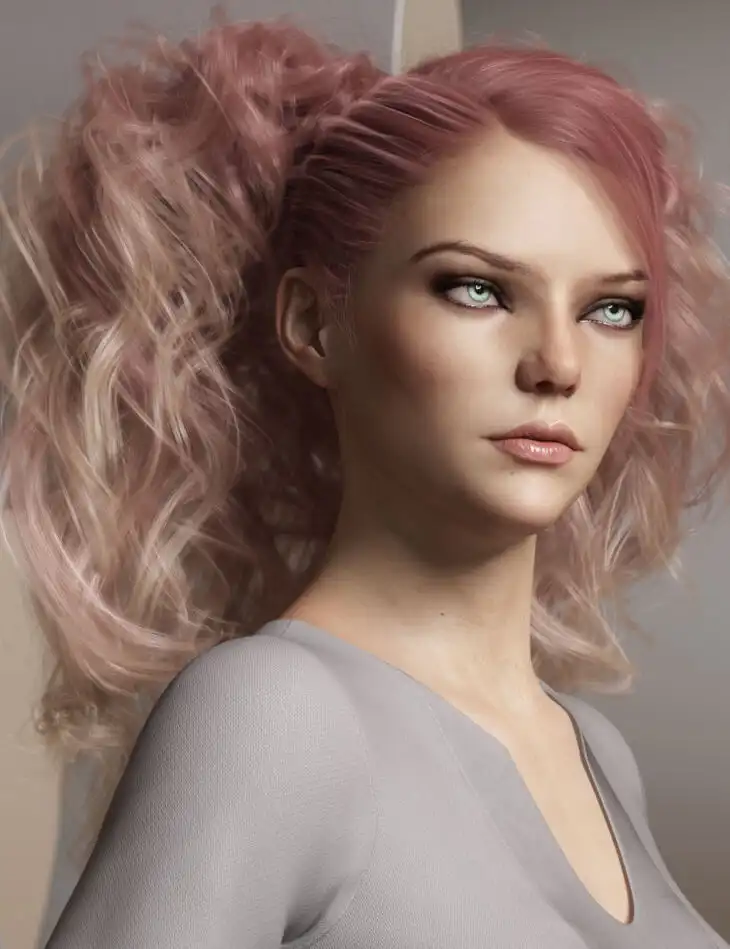 Texture Expansion for Surrounding Curls Hair_DAZ3D下载站