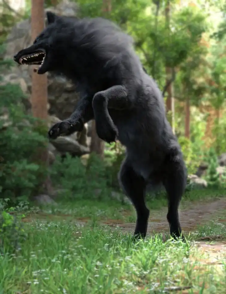 Wood’s Soul Poses for Dire Wolf_DAZ3D下载站