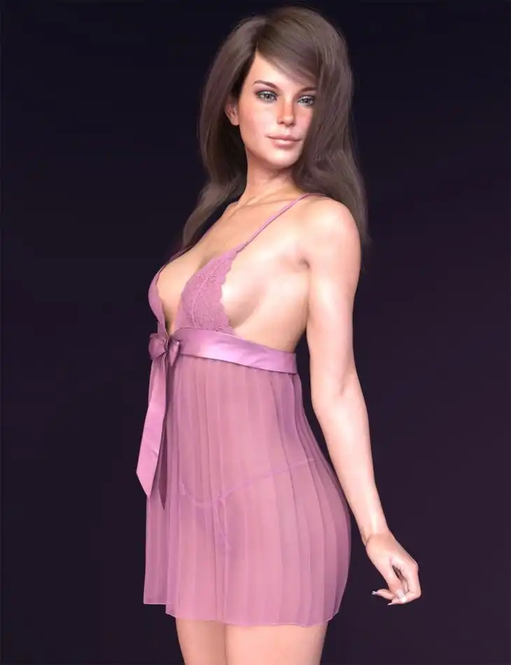 X-Fashion dForce Sheer Lace Babydoll for Genesis 8 and 8.1 Females_DAZ3DDL