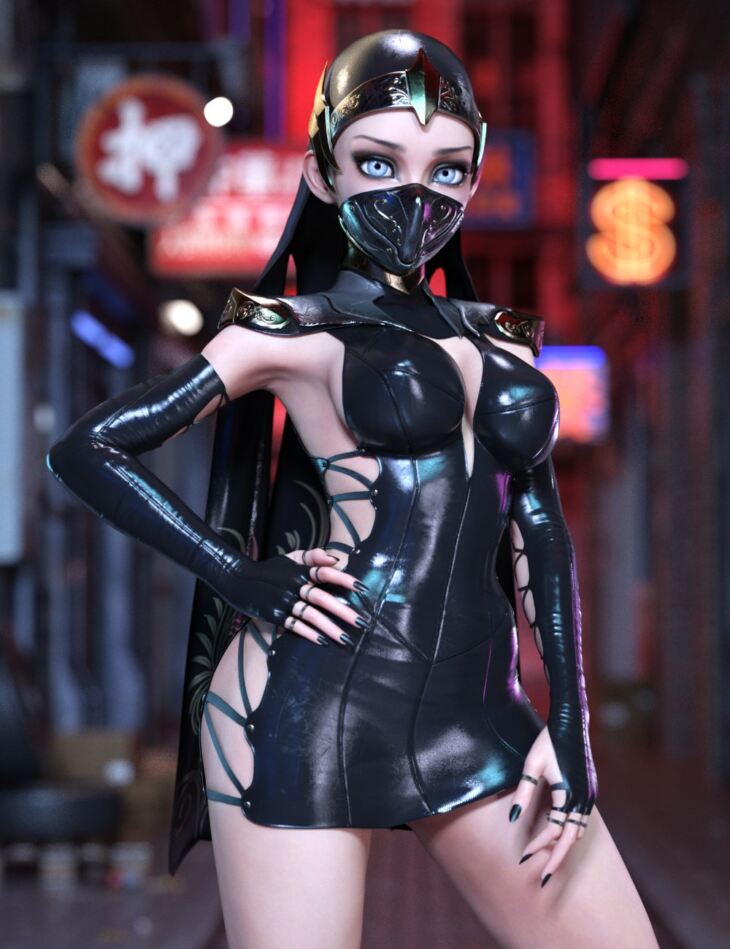 dForce Assassin Sister Outfit for Genesis 8 and 8.1 Females_DAZ3D下载站