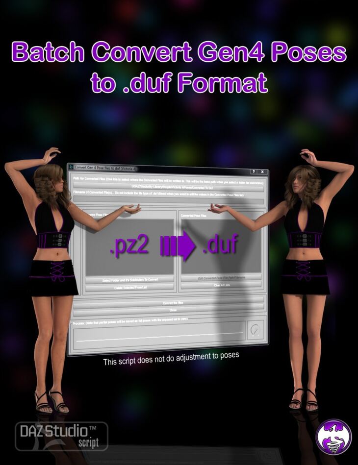 Batch Convert Gen4 Poses to .DUF Format_DAZ3D下载站