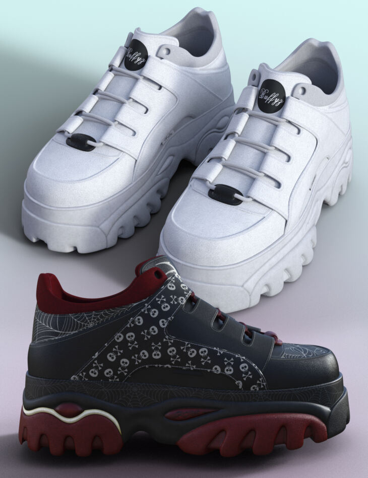 Buffz Platform Sneakers for Genesis 8 Females_DAZ3D下载站