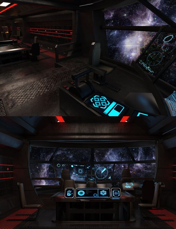 Captain’s Space Cockpit_DAZ3D下载站