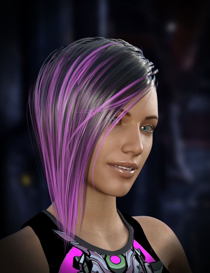 Cyberpunk Hair for Genesis 8 Female_DAZ3D下载站