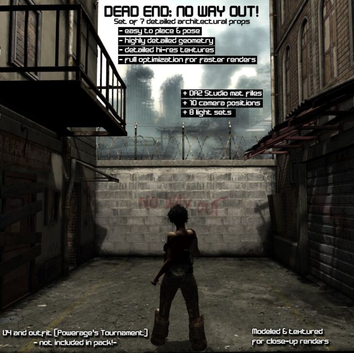 Dead End: Alley Scene Prop_DAZ3D下载站