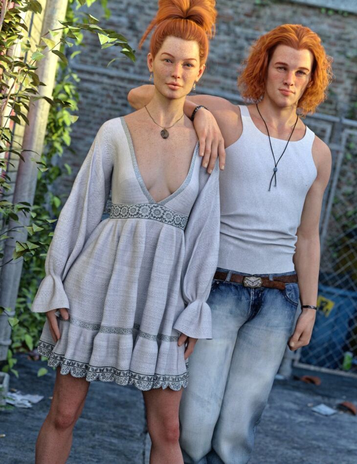 Elven Siblings Poses for Genesis 8.1 Male and Female_DAZ3D下载站