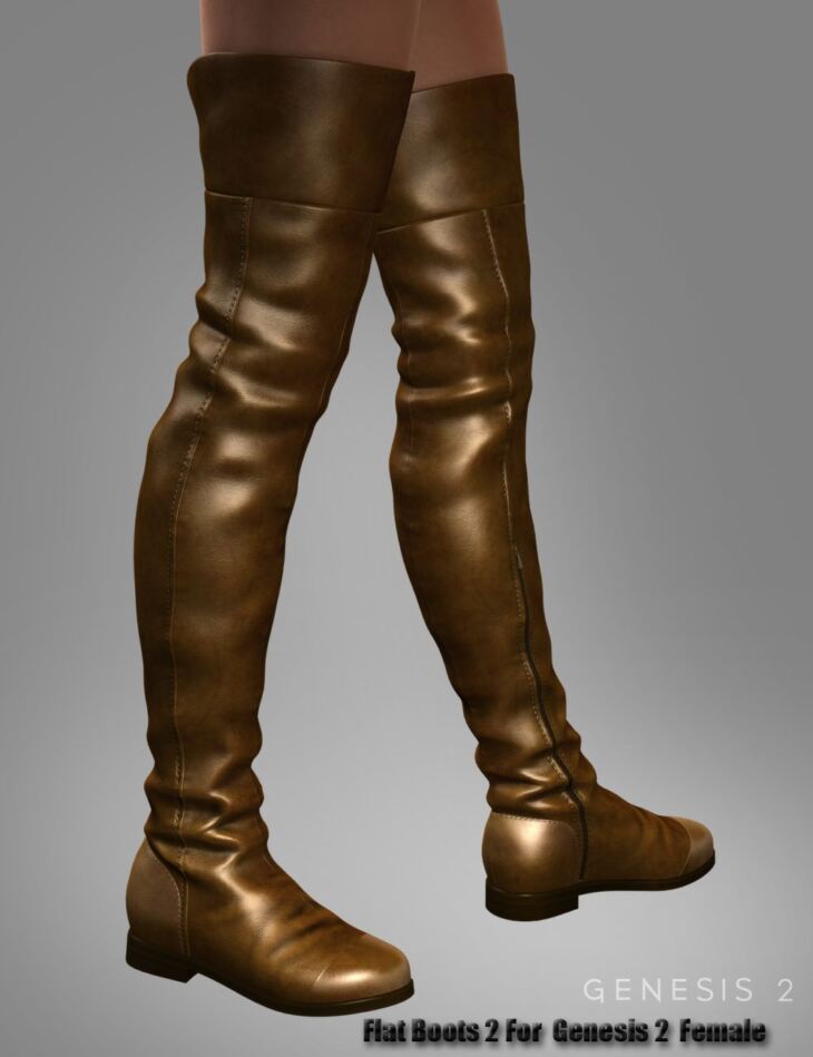 Flat Boots 2 for Genesis 2 Female(s)_DAZ3D下载站