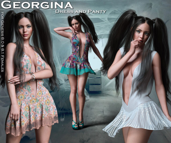 Georgina Dress & Panty for G8 and G8.1 Females_DAZ3D下载站