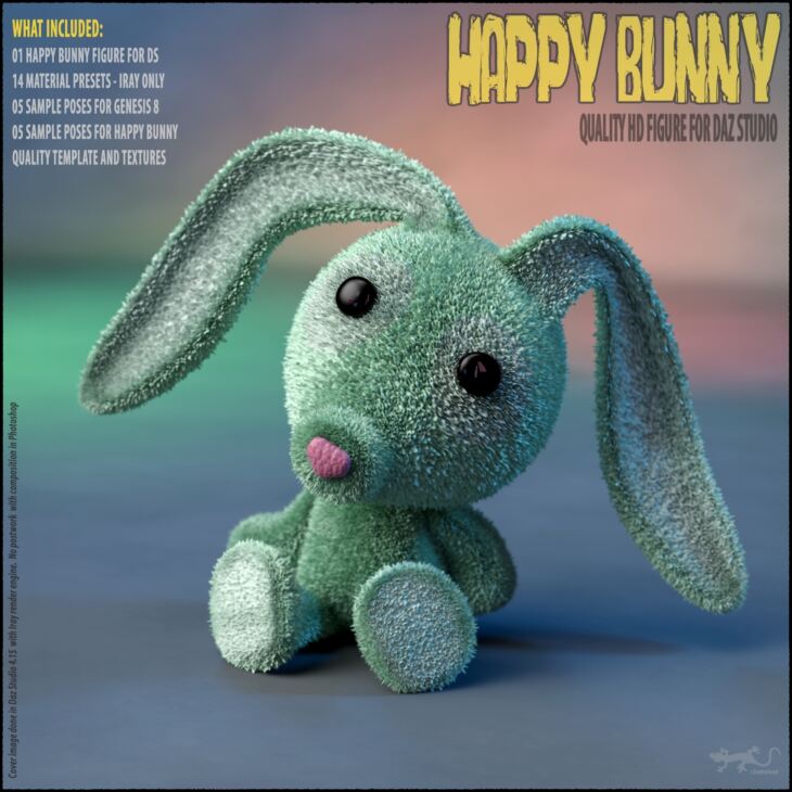 Happy Bunny – HD Figure for Daz Studio_DAZ3D下载站