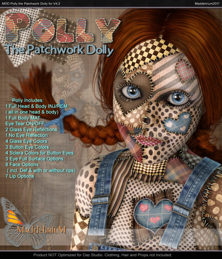 MDD Polly the Patchwork Dolly for V4.2_DAZ3DDL