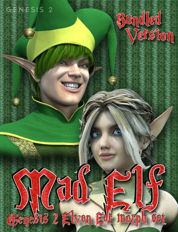Mad Elf – Genesis 2 Elven Ears Bundle_DAZ3DDL