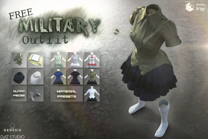 Military Uniform for Genesis 8 Female_DAZ3D下载站