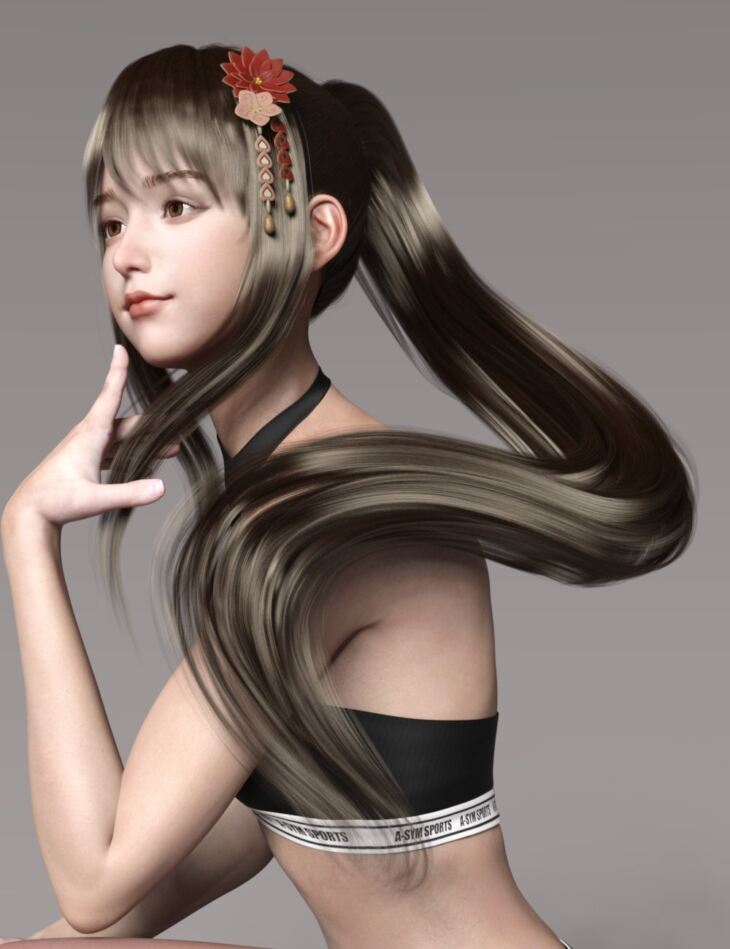 Qiunr Hair for Genesis 8 and 8.1 Females_DAZ3D下载站