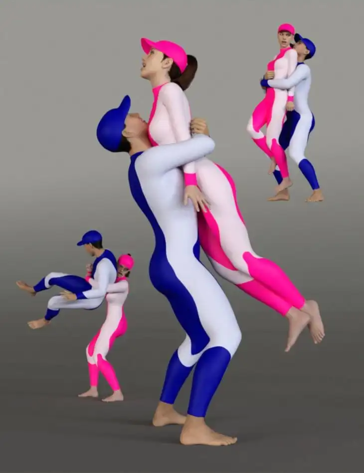 Wrestling Hold Poses for Genesis 8 and 8.1_DAZ3D下载站