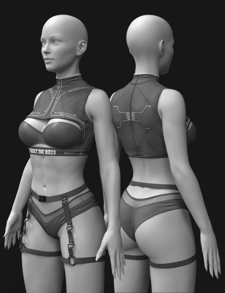 X Fashion Dark Secrets Outfit for Genesis 8 and 8.1 Females_DAZ3D下载站