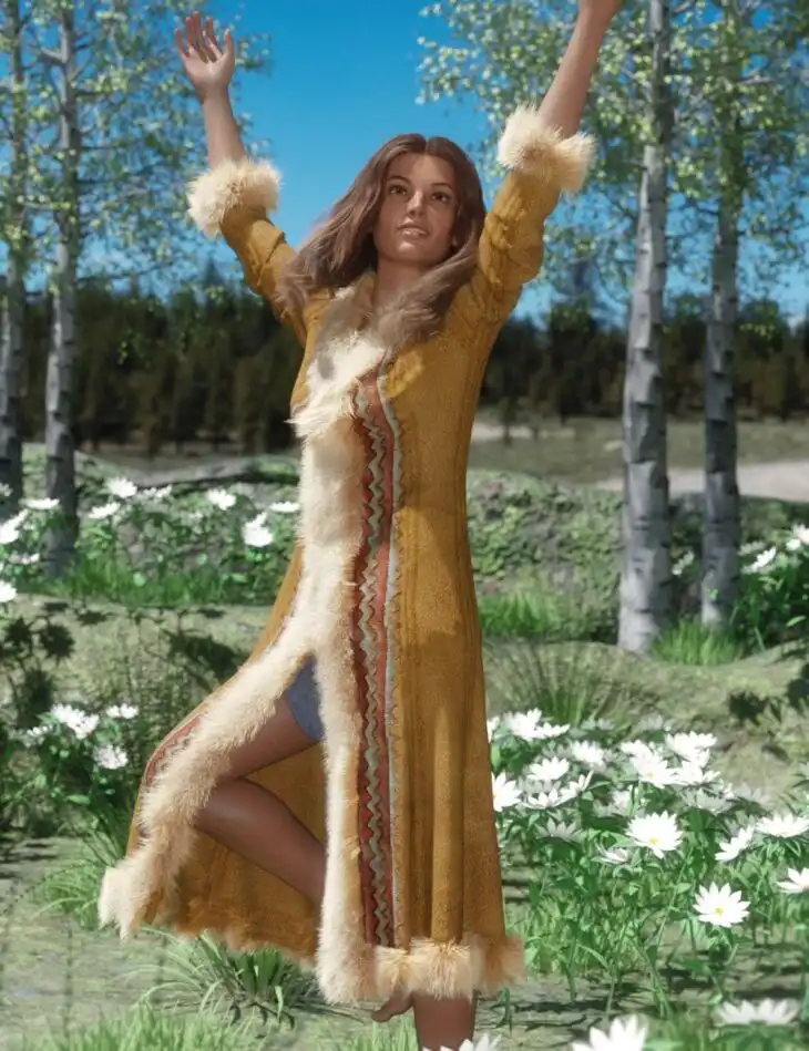 dForce Chelsea Coat for Genesis 8 and 8.1 Females_DAZ3D下载站