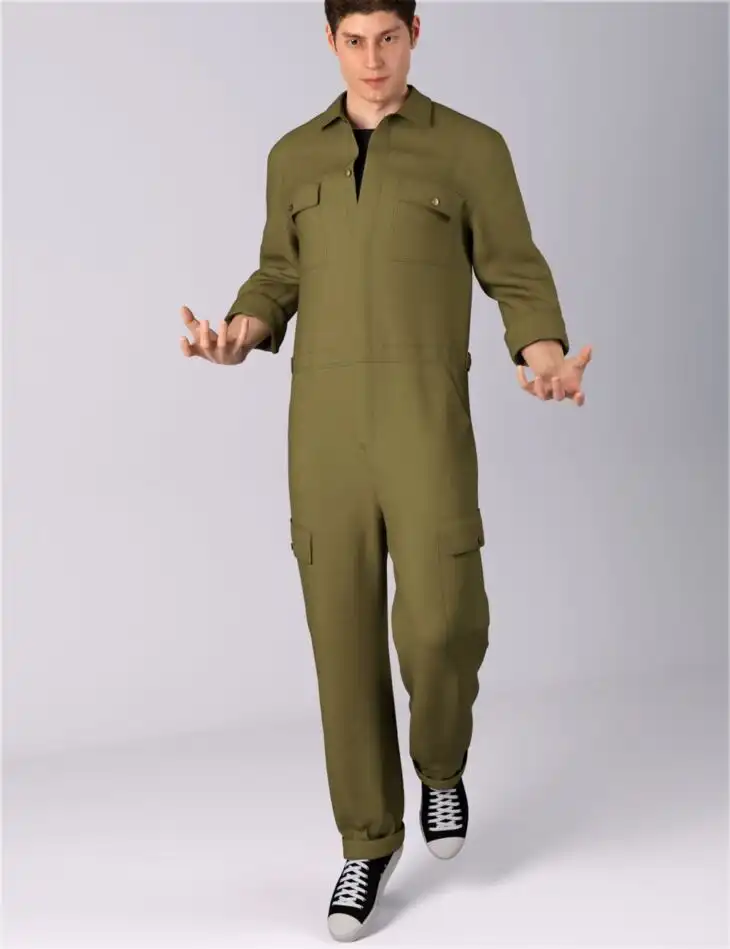 dForce HnC Loose Jumpsuit Outfit for Genesis 8.1 Males_DAZ3DDL