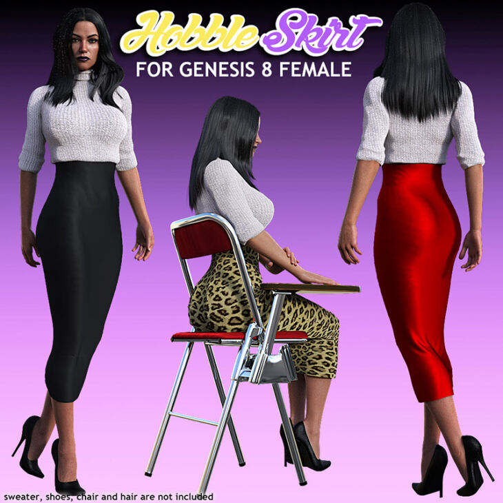 dForce Hobble Skirt For G8F_DAZ3D下载站
