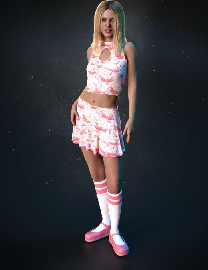 dForce Sugar Rush Outfit for Genesis 8 and 8.1 Females_DAZ3D下载站