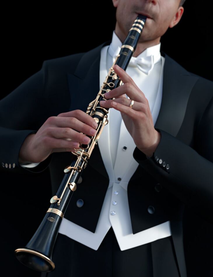 Clarinet and Poses for Genesis 8 and 8.1_DAZ3DDL