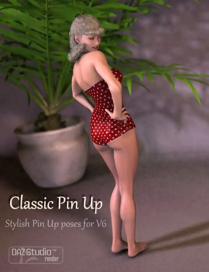 Classic Pin-Up Standing Poses for Victoria 6_DAZ3D下载站
