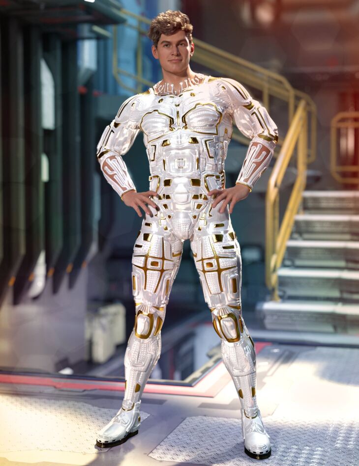 Cyber Guardian Outfit for Genesis 8.1 Males_DAZ3D下载站